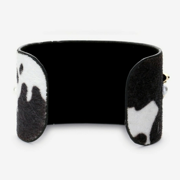 Fabulous Pearl Accent HoneyBee Rhinestone Crystal Cuff FBracelet - Picture 2 of 2